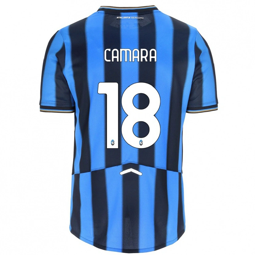Danxen Barn Ibrahima Camara #18 Himmelsblå Svart Hemmatröja Matchtröjor 2025/26 Tröjor T-Tröja