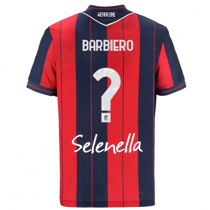 Danxen Barn Andrea Barbiero #0 Röd Marinblå Hemmatröja Matchtröjor 2025/26 Tröjor T-Tröja