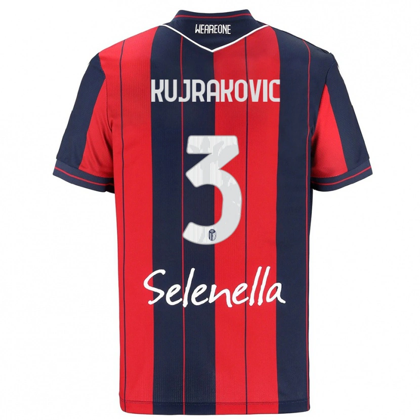 Danxen Barn Minel Kujrakovic #3 Röd Marinblå Hemmatröja Matchtröjor 2025/26 Tröjor T-Tröja