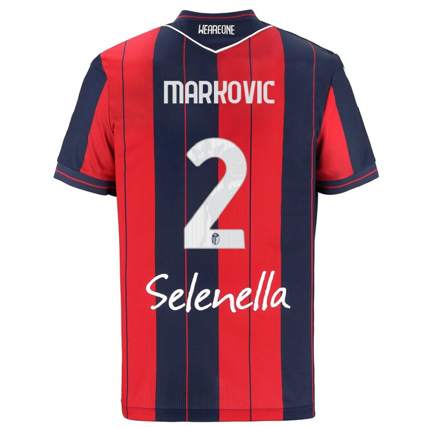 Danxen Barn Petar Markovic #2 Röd Marinblå Hemmatröja Matchtröjor 2025/26 Tröjor T-Tröja