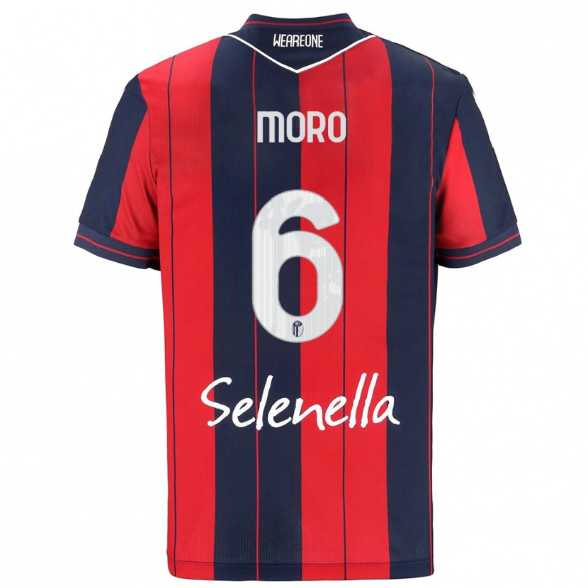 Danxen Barn Nikola Moro #6 Röd Marinblå Hemmatröja Matchtröjor 2025/26 Tröjor T-Tröja