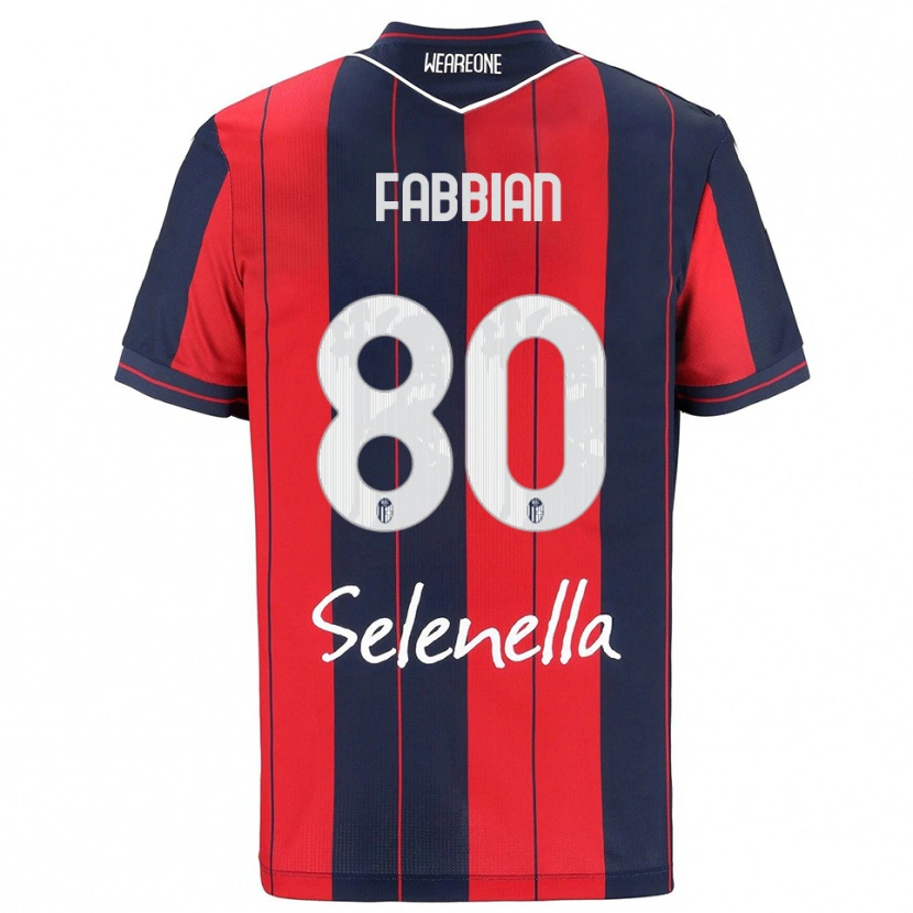 Danxen Barn Giovanni Fabbian #80 Röd Marinblå Hemmatröja Matchtröjor 2025/26 Tröjor T-Tröja