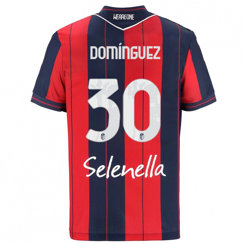 Danxen Barn Benja Domínguez #30 Röd Marinblå Hemmatröja Matchtröjor 2025/26 Tröjor T-Tröja
