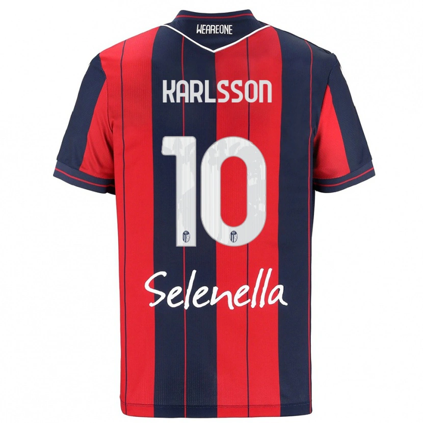 Danxen Barn Jesper Karlsson #10 Röd Marinblå Hemmatröja Matchtröjor 2025/26 Tröjor T-Tröja