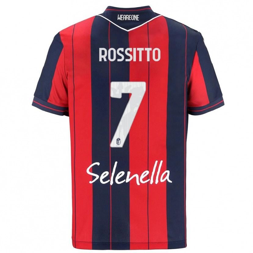 Danxen Barn Niccoló Rossitto #7 Röd Marinblå Hemmatröja Matchtröjor 2025/26 Tröjor T-Tröja