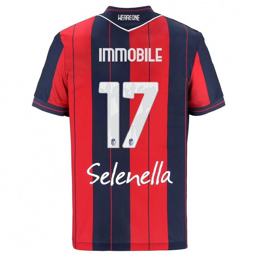 Danxen Barn Ciro Immobile #17 Röd Marinblå Hemmatröja Matchtröjor 2025/26 Tröjor T-Tröja