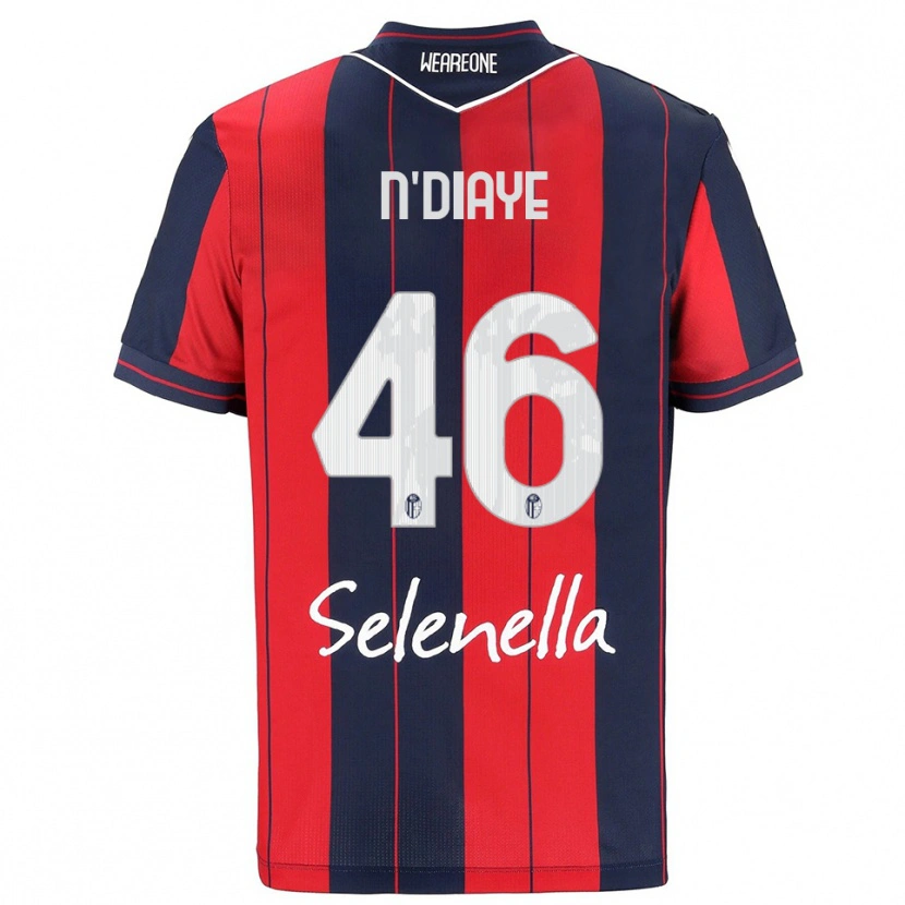 Danxen Barn Antoine N'diaye #46 Röd Marinblå Hemmatröja Matchtröjor 2025/26 Tröjor T-Tröja