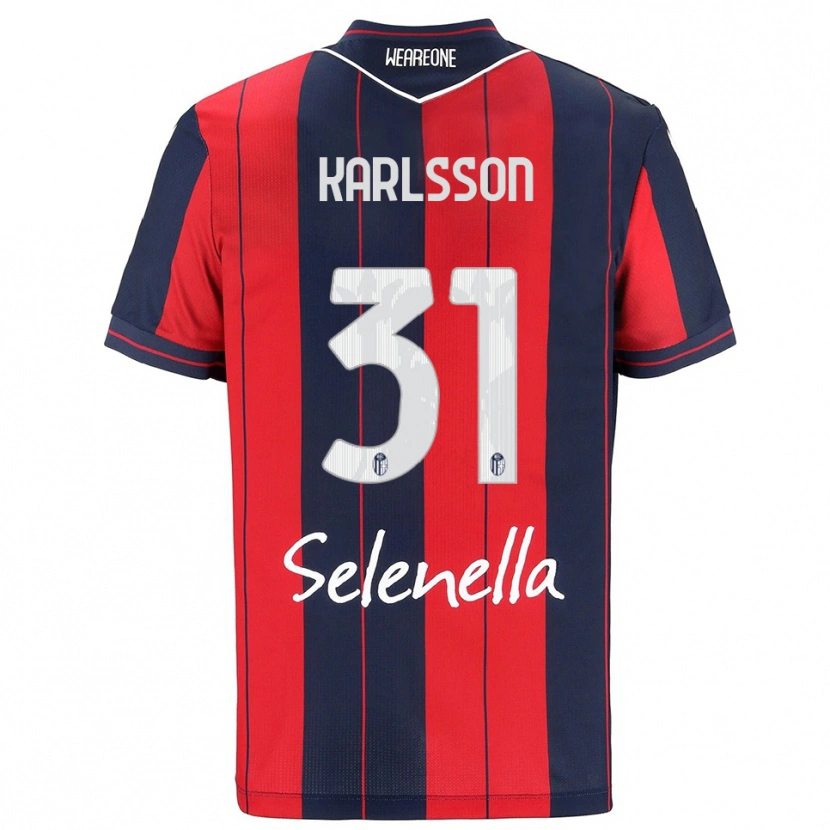 Danxen Barn Kazper Karlsson #31 Röd Marinblå Hemmatröja Matchtröjor 2025/26 Tröjor T-Tröja