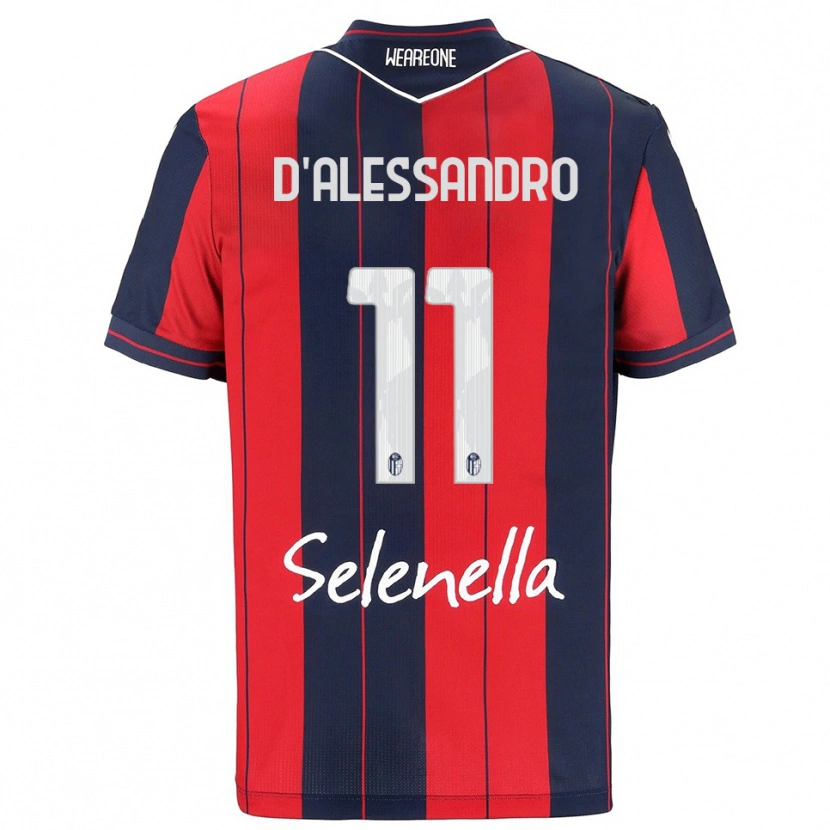 Danxen Barn Giuliano D'alessandro #11 Röd Marinblå Hemmatröja Matchtröjor 2025/26 Tröjor T-Tröja