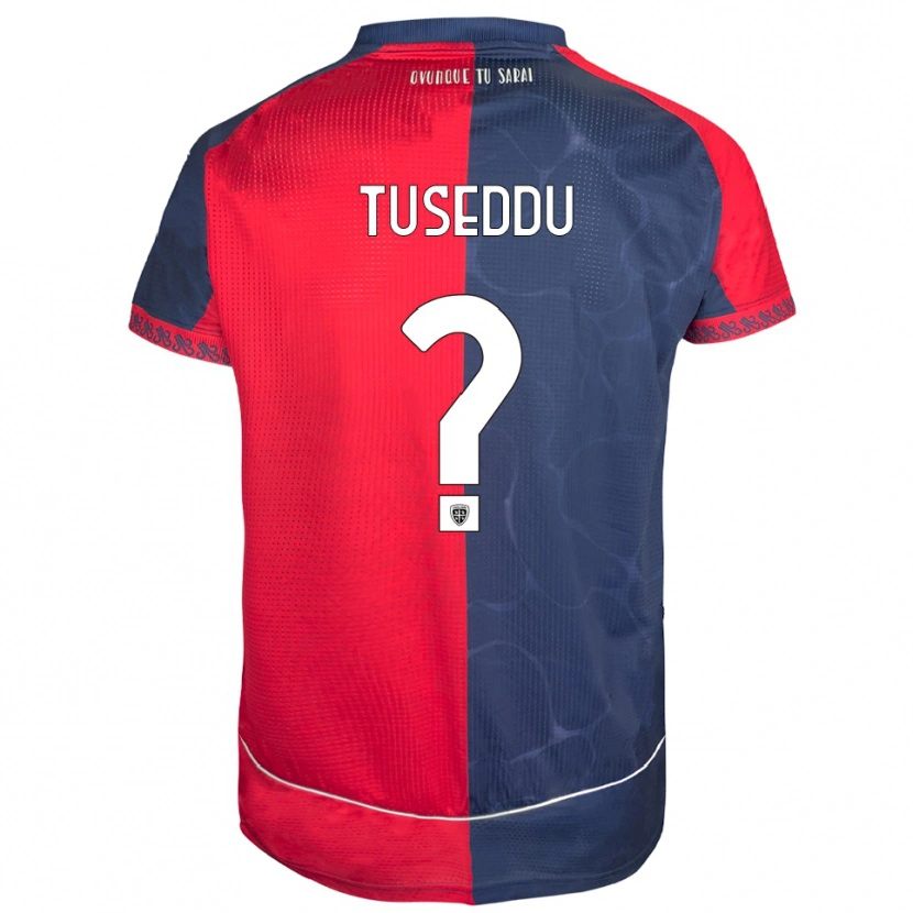 Danxen Barn Alessio Tuseddu #0 Röd Marinblå Hemmatröja Matchtröjor 2025/26 Tröjor T-Tröja