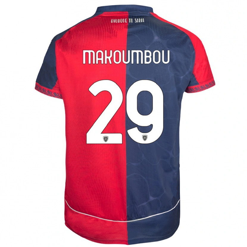 Danxen Barn Antoine Makoumbou #29 Röd Marinblå Hemmatröja Matchtröjor 2025/26 Tröjor T-Tröja