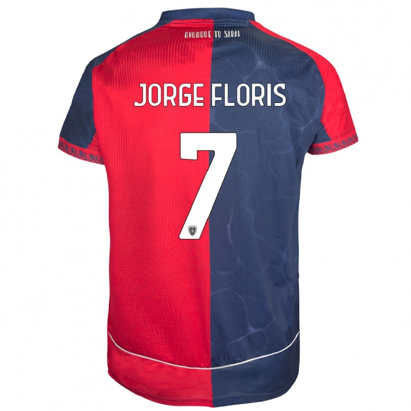 Danxen Barn Nicolò Jorge Floris #7 Röd Marinblå Hemmatröja Matchtröjor 2025/26 Tröjor T-Tröja