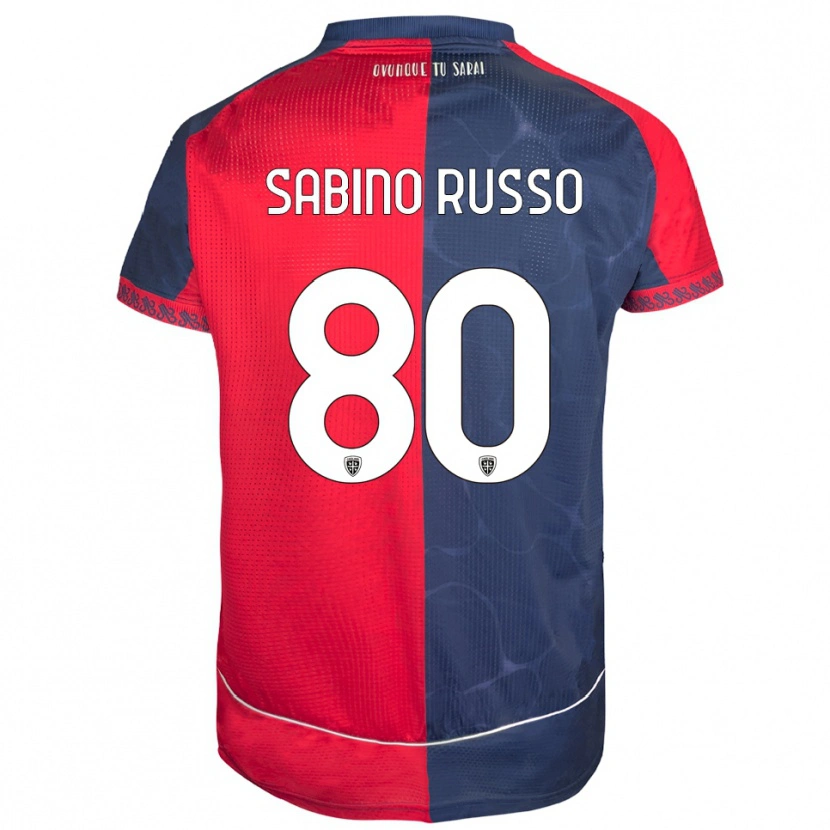 Danxen Barn Alessandro Sabino Russo #80 Röd Marinblå Hemmatröja Matchtröjor 2025/26 Tröjor T-Tröja