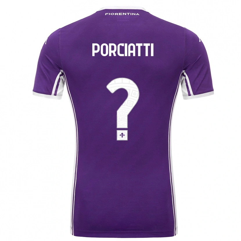 Danxen Barn Filippo Porciatti #0 Lila Vit Hemmatröja Matchtröjor 2025/26 Tröjor T-Tröja