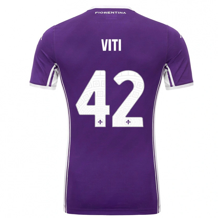 Danxen Barn Mattia Viti #42 Lila Vit Hemmatröja Matchtröjor 2025/26 Tröjor T-Tröja