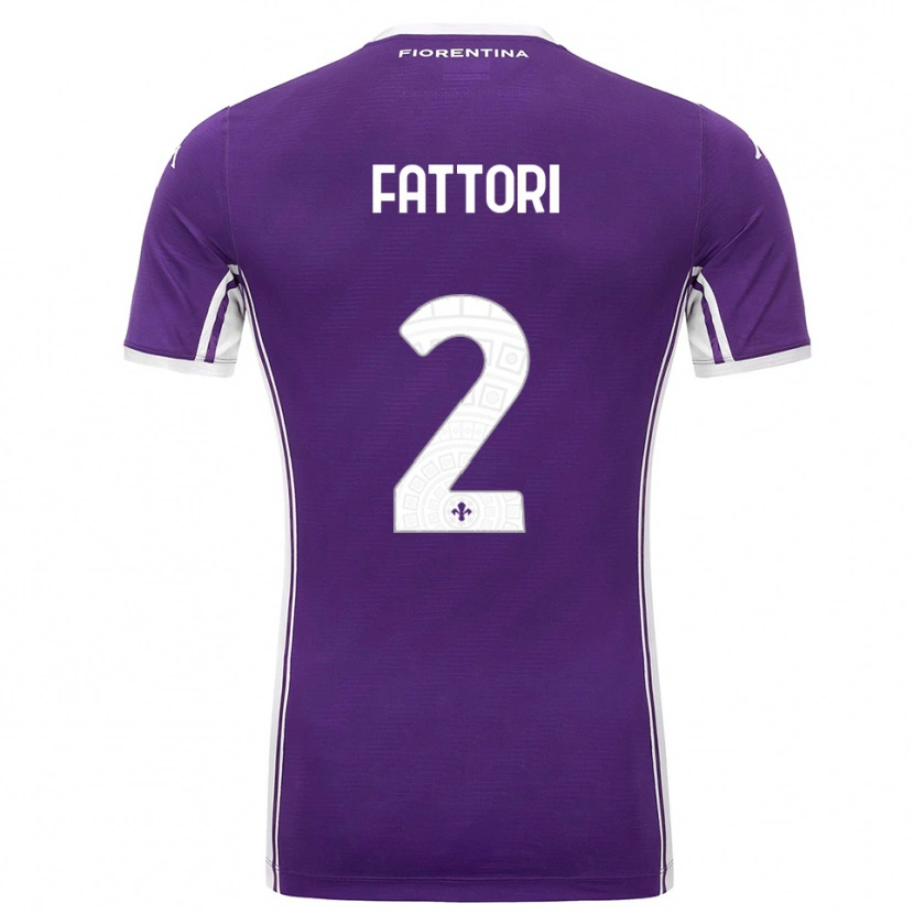 Danxen Barn Filippo Fattori #2 Lila Vit Hemmatröja Matchtröjor 2025/26 Tröjor T-Tröja
