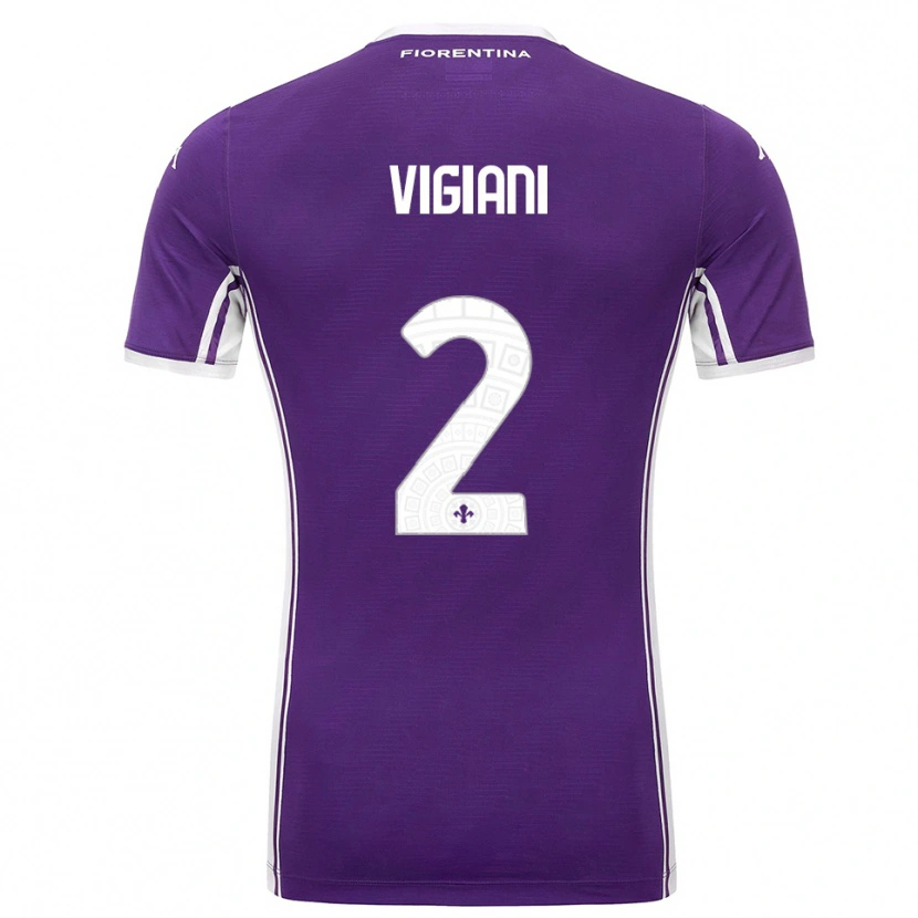 Danxen Barn Lorenzo Vigiani #2 Lila Vit Hemmatröja Matchtröjor 2025/26 Tröjor T-Tröja
