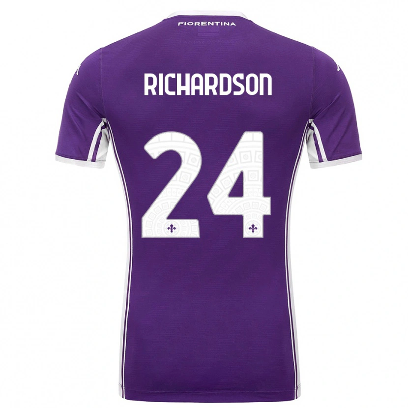 Danxen Barn Amir Richardson #24 Lila Vit Hemmatröja Matchtröjor 2025/26 Tröjor T-Tröja