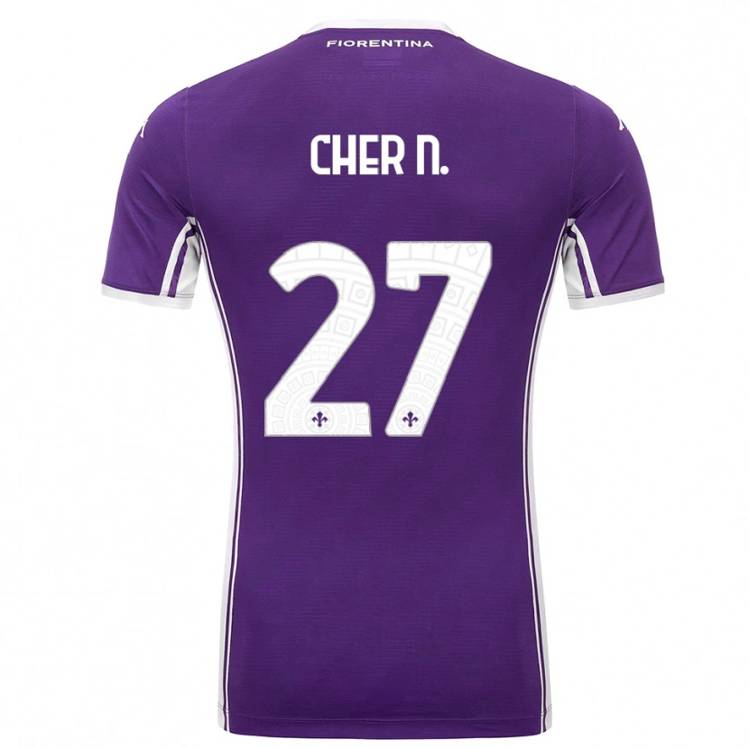 Danxen Barn Cher Ndour #27 Lila Vit Hemmatröja Matchtröjor 2025/26 Tröjor T-Tröja