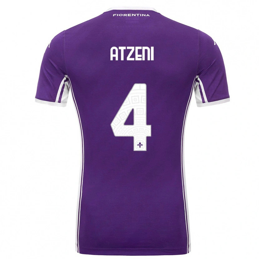 Danxen Barn Davide Atzeni #4 Lila Vit Hemmatröja Matchtröjor 2025/26 Tröjor T-Tröja
