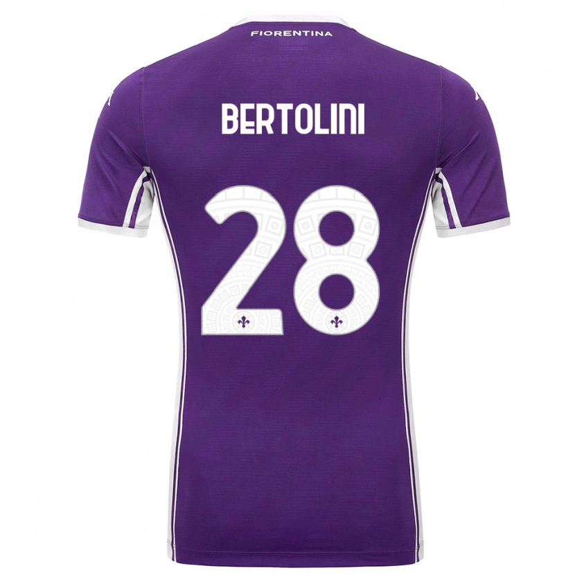 Danxen Barn Gabriele Bertolini #28 Lila Vit Hemmatröja Matchtröjor 2025/26 Tröjor T-Tröja