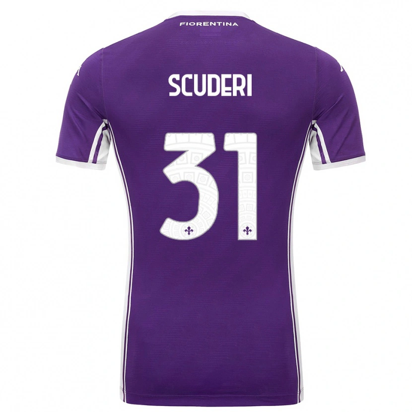 Danxen Barn Giulio Scuderi #31 Lila Vit Hemmatröja Matchtröjor 2025/26 Tröjor T-Tröja