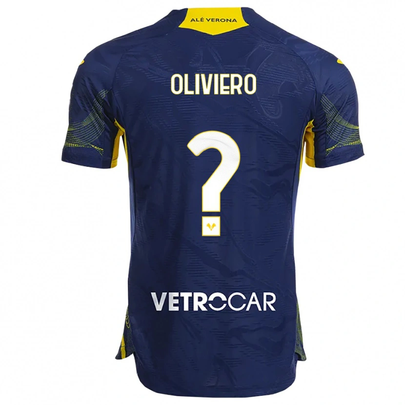Danxen Barn Davide Oliviero #0 Marinblå Gul Hemmatröja Matchtröjor 2025/26 Tröjor T-Tröja