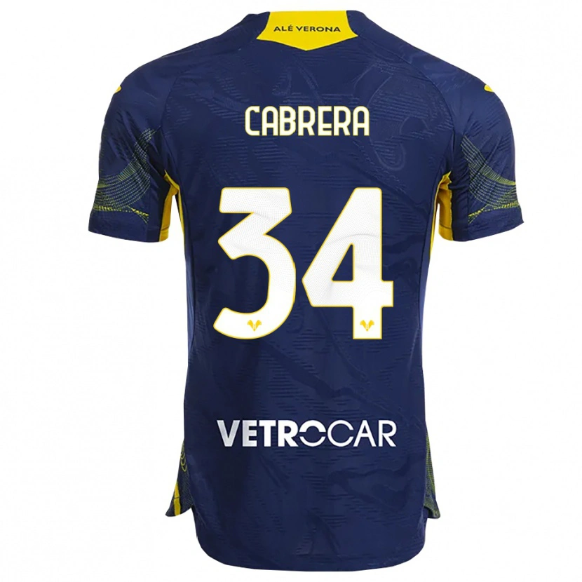 Danxen Barn Ilena Cabrera #34 Marinblå Gul Hemmatröja Matchtröjor 2025/26 Tröjor T-Tröja