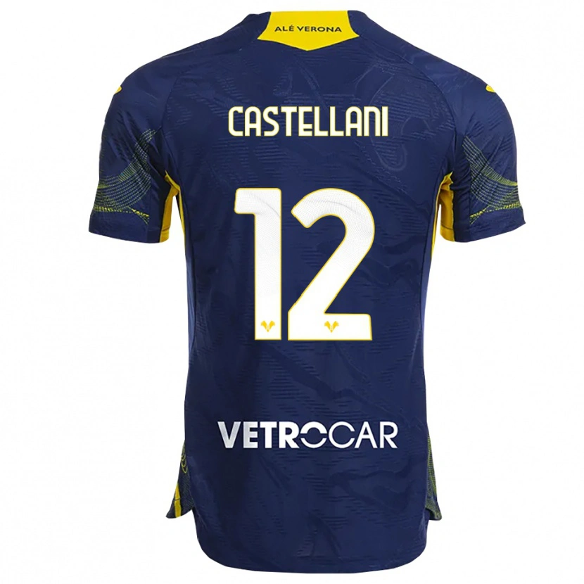 Danxen Barn Zeno Castellani #12 Marinblå Gul Hemmatröja Matchtröjor 2025/26 Tröjor T-Tröja