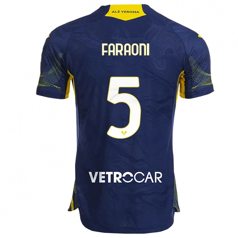 Danxen Barn Davide Faraoni #5 Marinblå Gul Hemmatröja Matchtröjor 2025/26 Tröjor T-Tröja