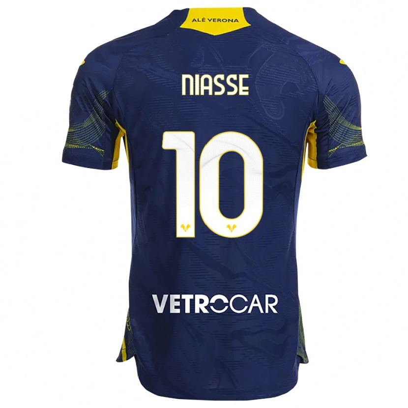 Danxen Barn Cheikh Niasse #10 Marinblå Gul Hemmatröja Matchtröjor 2025/26 Tröjor T-Tröja