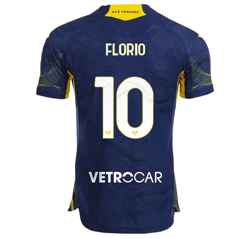 Danxen Barn Mattia Florio #10 Marinblå Gul Hemmatröja Matchtröjor 2025/26 Tröjor T-Tröja