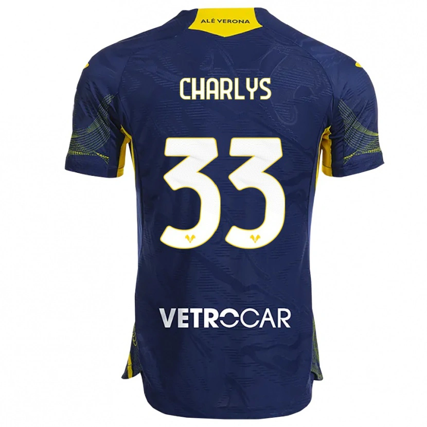 Danxen Barn Charlys #33 Marinblå Gul Hemmatröja Matchtröjor 2025/26 Tröjor T-Tröja