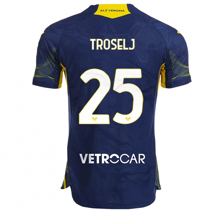 Danxen Barn Ethan Troselj #25 Marinblå Gul Hemmatröja Matchtröjor 2025/26 Tröjor T-Tröja