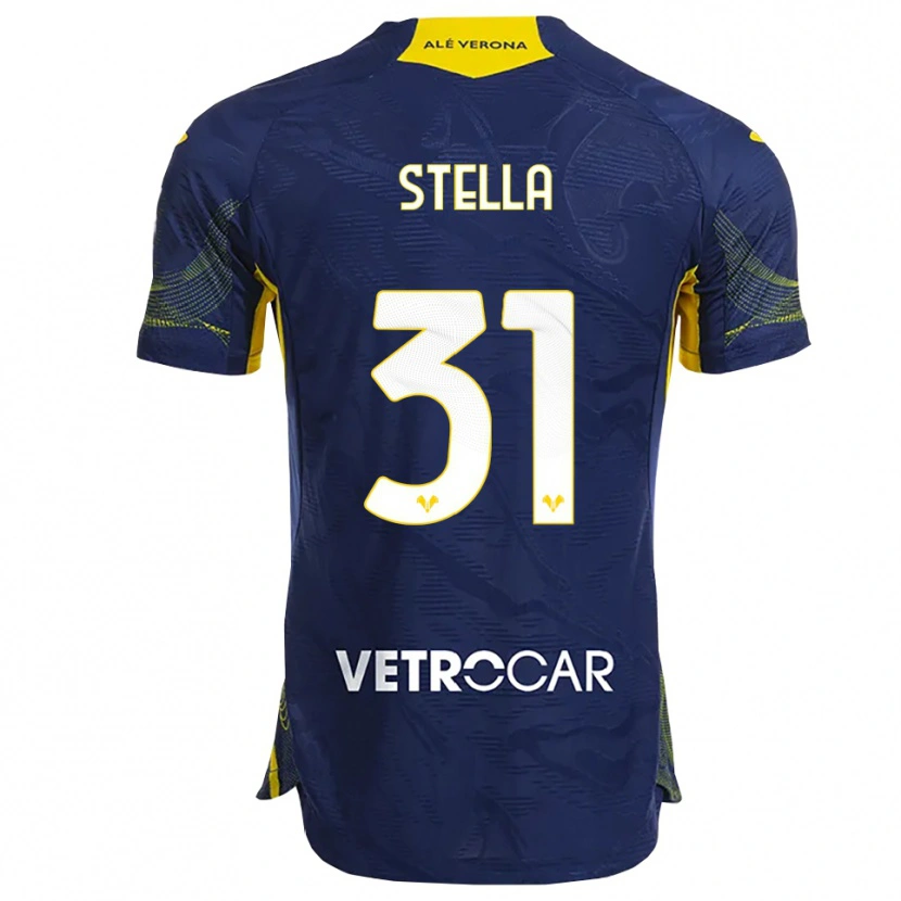 Danxen Barn Kevin Stella #31 Marinblå Gul Hemmatröja Matchtröjor 2025/26 Tröjor T-Tröja