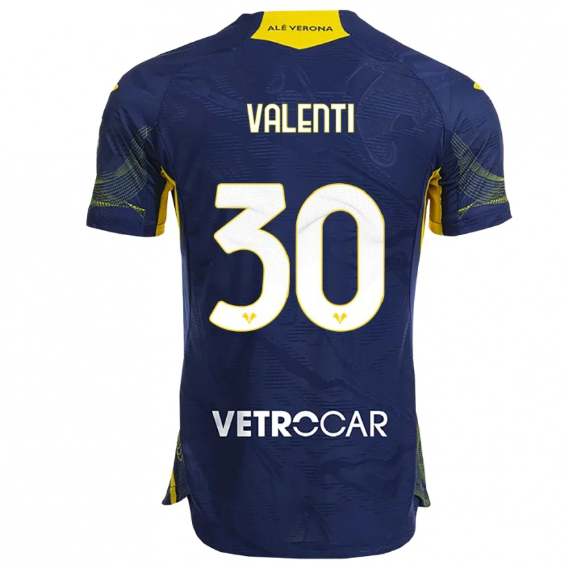 Danxen Barn Francesco Valenti #30 Marinblå Gul Hemmatröja Matchtröjor 2025/26 Tröjor T-Tröja