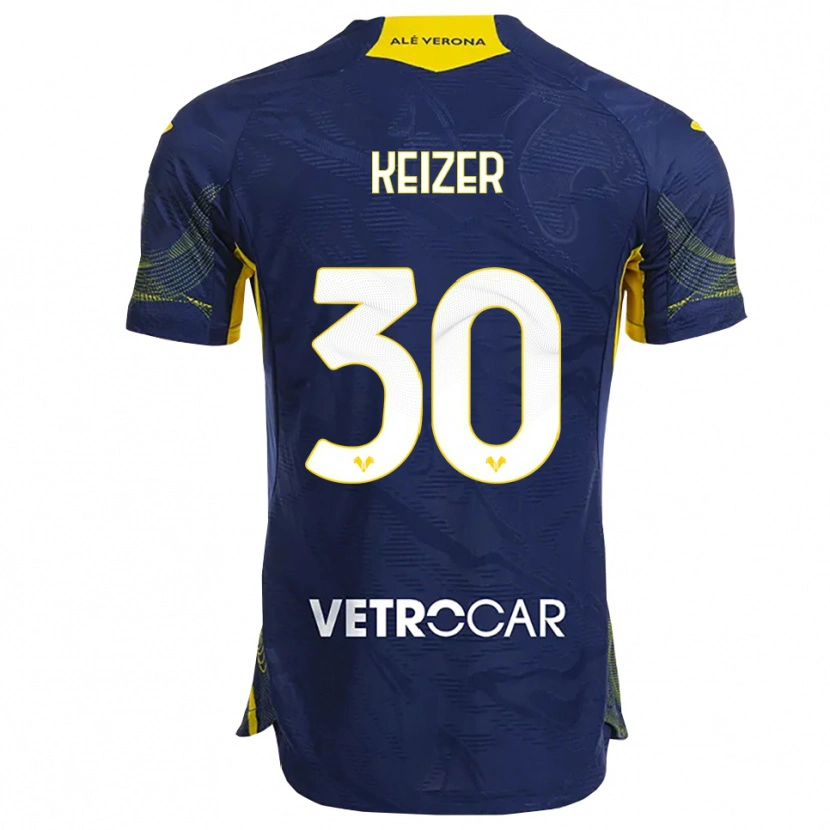 Danxen Barn Fanny Keizer #30 Marinblå Gul Hemmatröja Matchtröjor 2025/26 Tröjor T-Tröja