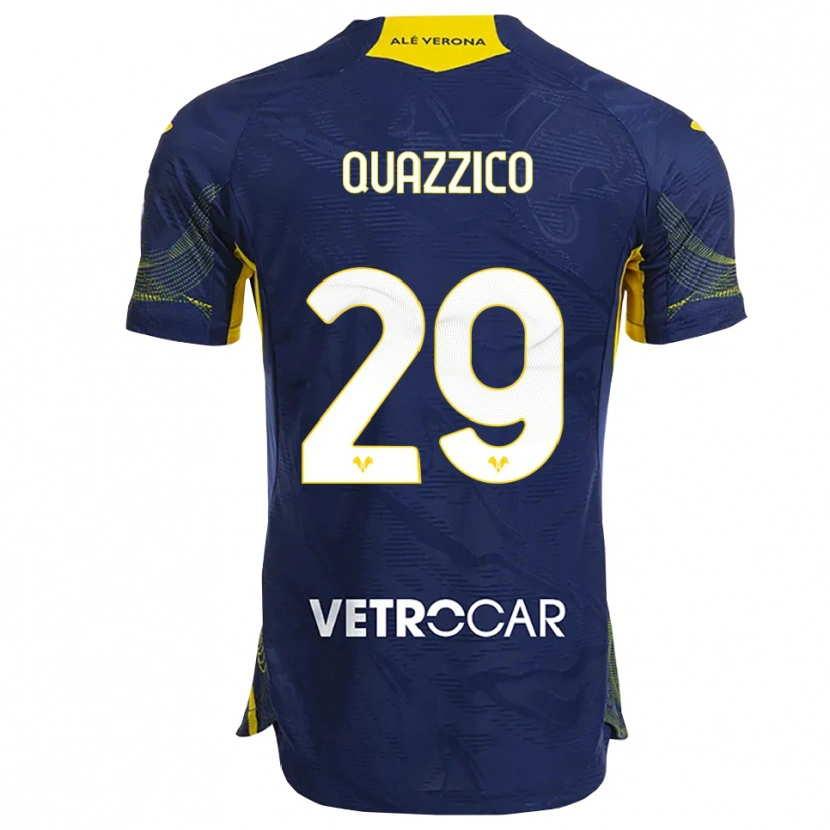 Danxen Barn Francesca Quazzico #29 Marinblå Gul Hemmatröja Matchtröjor 2025/26 Tröjor T-Tröja