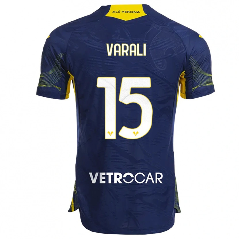 Danxen Barn Ludovico Varali #15 Marinblå Gul Hemmatröja Matchtröjor 2025/26 Tröjor T-Tröja