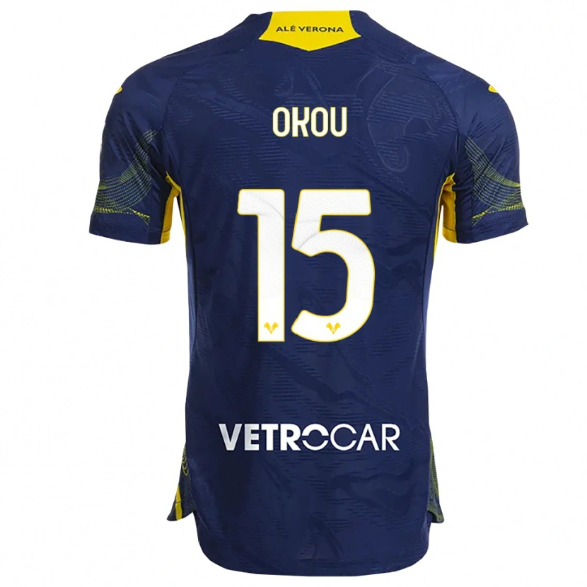 Danxen Barn Yllan Okou #15 Marinblå Gul Hemmatröja Matchtröjor 2025/26 Tröjor T-Tröja