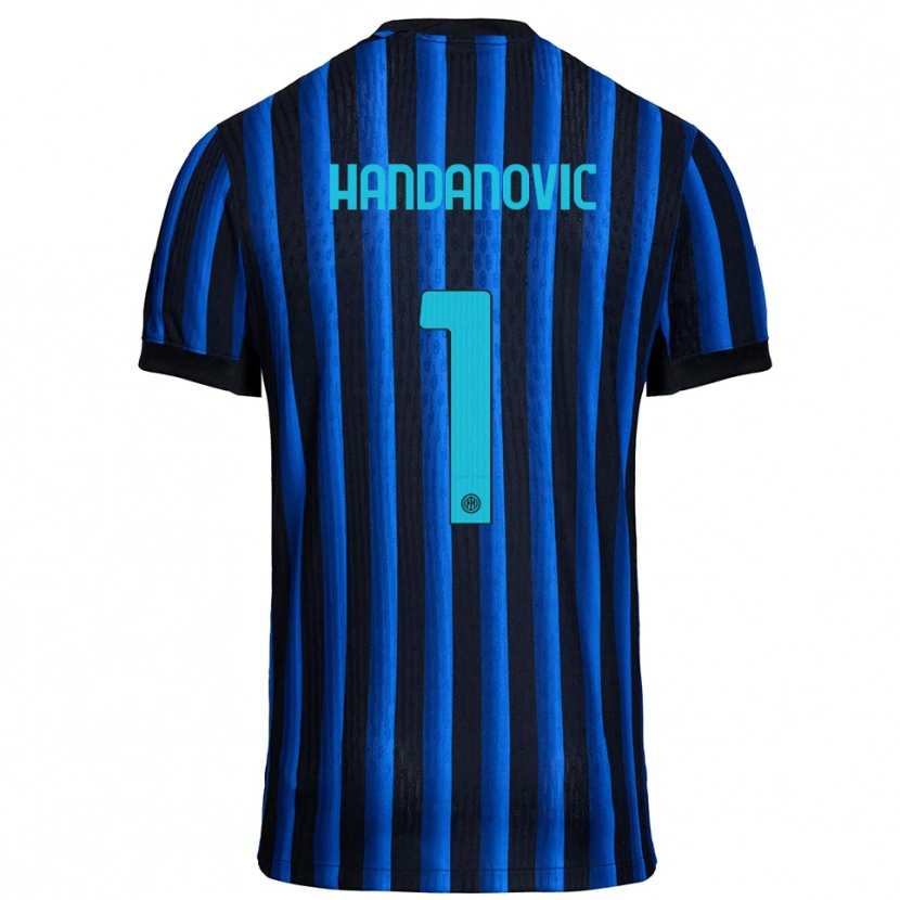 Danxen Barn Samir Handanovic #1 Svart Blå Hemmatröja Matchtröjor 2025/26 Tröjor T-Tröja