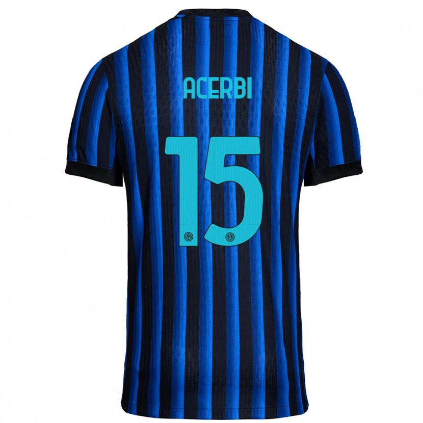 Danxen Barn Francesco Acerbi #15 Svart Blå Hemmatröja Matchtröjor 2025/26 Tröjor T-Tröja