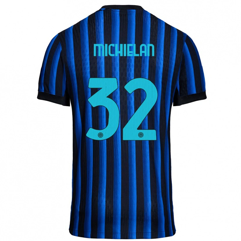 Danxen Barn Mattia Michielan #32 Svart Blå Hemmatröja Matchtröjor 2025/26 Tröjor T-Tröja