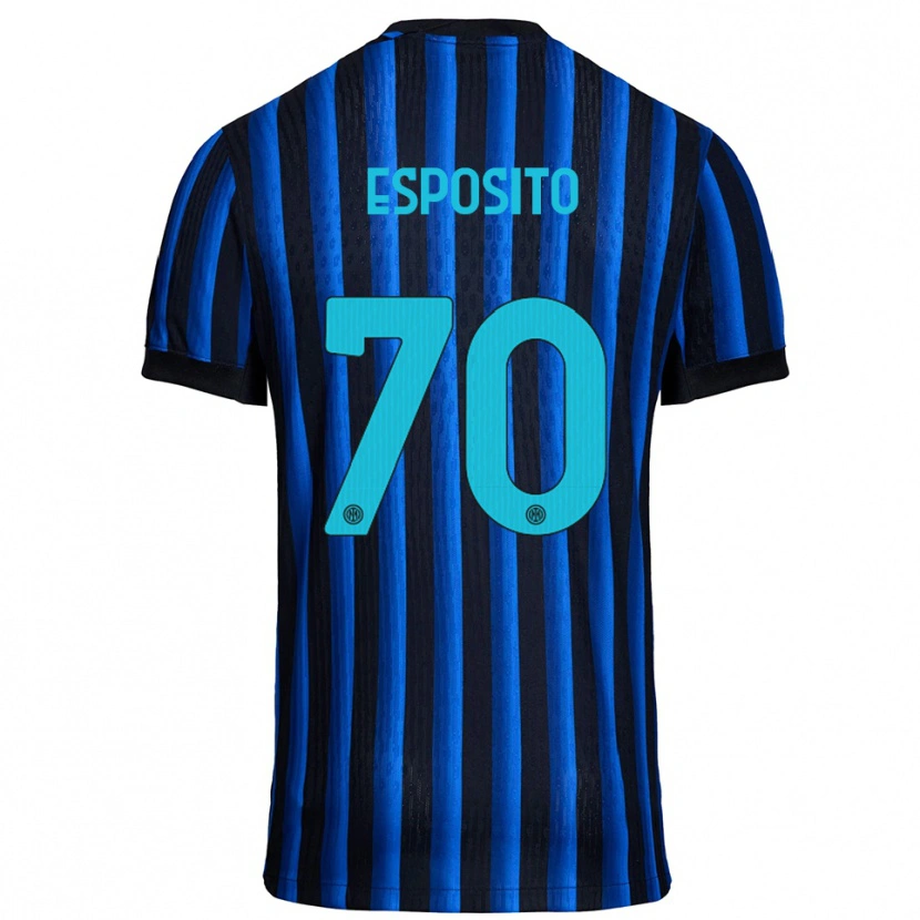 Danxen Barn Sebastiano Esposito #70 Svart Blå Hemmatröja Matchtröjor 2025/26 Tröjor T-Tröja