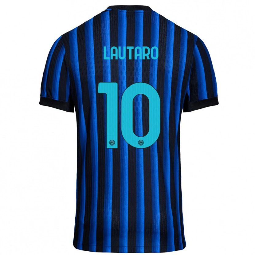 Danxen Barn Lautaro Martínez #10 Svart Blå Hemmatröja Matchtröjor 2025/26 Tröjor T-Tröja