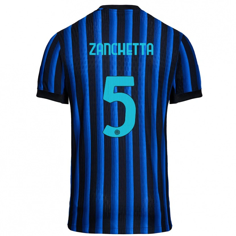 Danxen Barn Mattia Zanchetta #5 Svart Blå Hemmatröja Matchtröjor 2025/26 Tröjor T-Tröja
