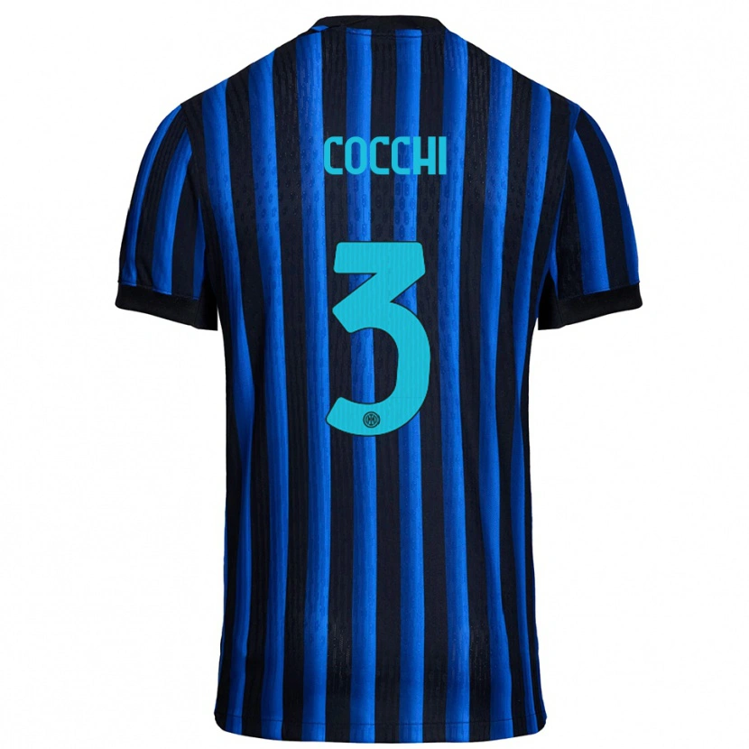 Danxen Barn Matteo Cocchi #3 Svart Blå Hemmatröja Matchtröjor 2025/26 Tröjor T-Tröja