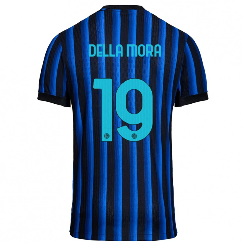 Danxen Barn Tommaso Della Mora #19 Svart Blå Hemmatröja Matchtröjor 2025/26 Tröjor T-Tröja