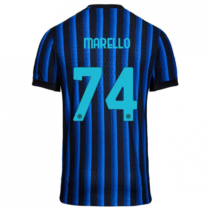Danxen Barn Mattia Marello #74 Svart Blå Hemmatröja Matchtröjor 2025/26 Tröjor T-Tröja
