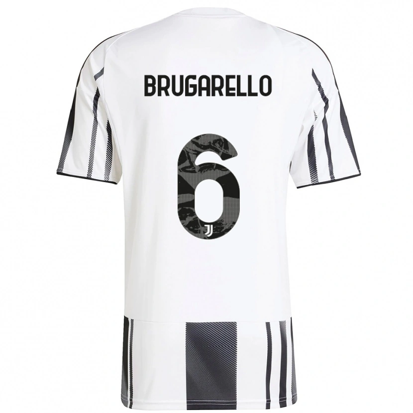 Danxen Barn Mattia Brugarello #6 Vit Svart Hemmatröja Matchtröjor 2025/26 Tröjor T-Tröja